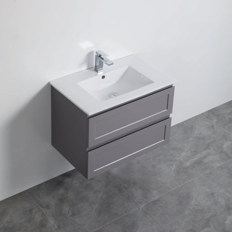 Fremantle PVC Wall Hung Cabinet Vanity 750mm (Matte Grey) Poseidon