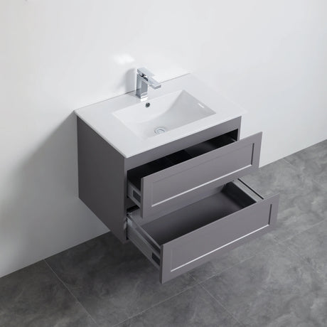 Fremantle PVC Wall Hung Cabinet Vanity 750mm (Matte Grey) Poseidon