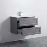 Fremantle PVC Wall Hung Cabinet Vanity 750mm (Matte Grey) Poseidon