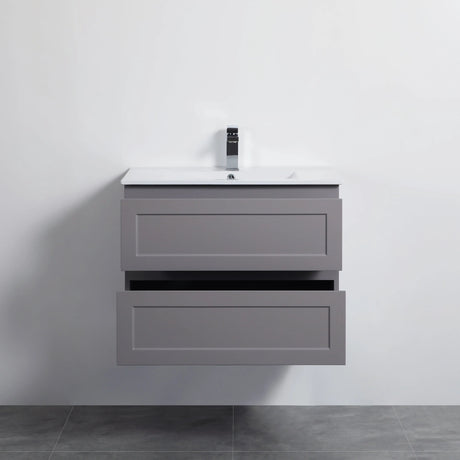 Fremantle PVC Wall Hung Cabinet Vanity 750mm (Matte Grey) Poseidon