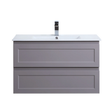 Fremantle PVC Wall Hung Cabinet Vanity 900mm (Matte Grey) Poseidon