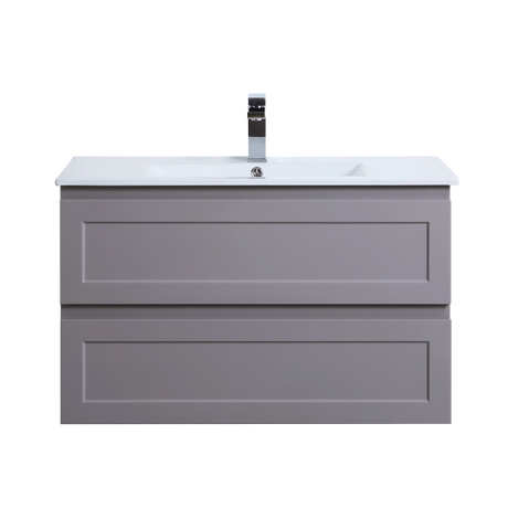 Fremantle PVC Wall Hung Cabinet Vanity 900mm (Matte Grey) Poseidon