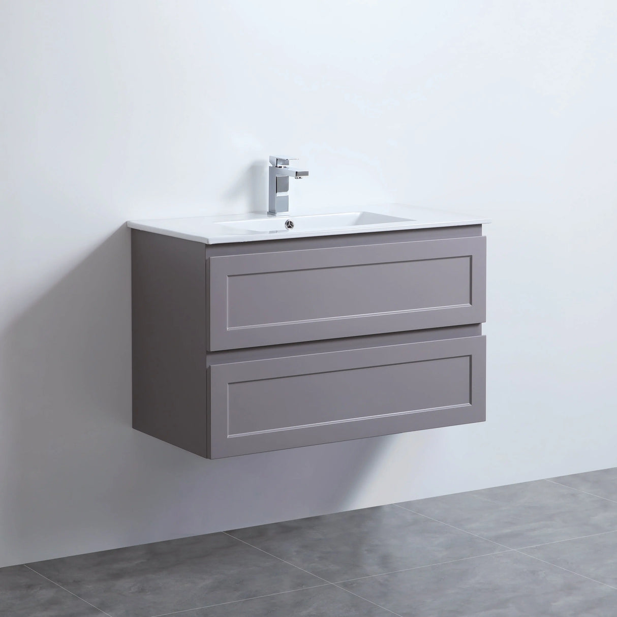 Fremantle PVC Wall Hung Cabinet Vanity 900mm (Matte Grey) Poseidon