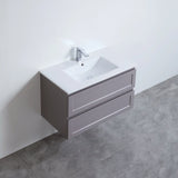 Fremantle PVC Wall Hung Cabinet Vanity 900mm (Matte Grey) Poseidon