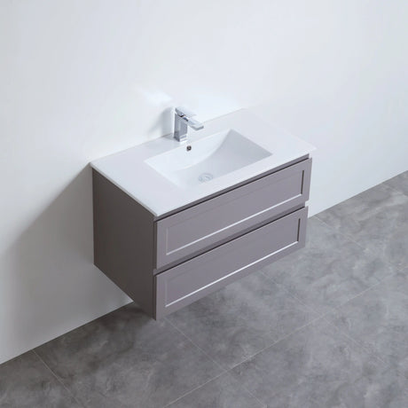 Fremantle PVC Wall Hung Cabinet Vanity 900mm (Matte Grey) Poseidon