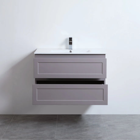 Fremantle PVC Wall Hung Cabinet Vanity 900mm (Matte Grey) Poseidon