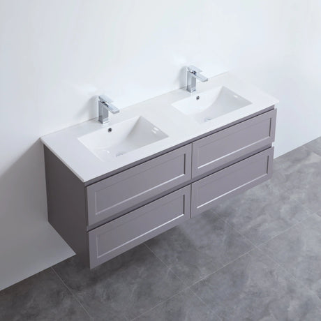 Fremantle PVC Wall Hung Cabinet Vanity 1500mm (Matte Grey) (Single/Double Bowl) Poseidon