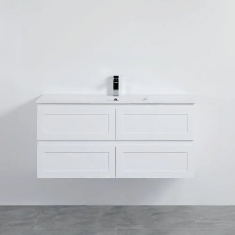 Fremantle PVC Wall Hung Cabinet Vanity 1500mm (Matte White) (Single/Double Bowl) Poseidon