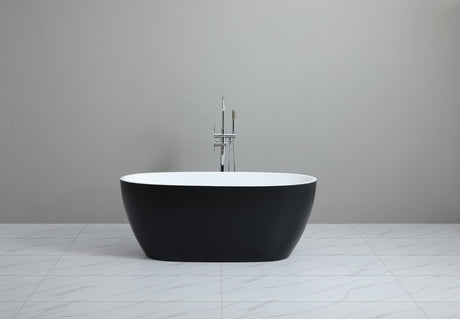 Stella Matte Black & Matte White Free Standing Bathtub 1700*810*590mm Poseidonbk