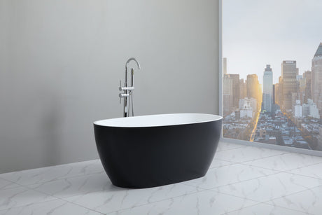 Stella Matte Black & Matte White Free Standing Bathtub 1700*810*590mm Poseidonbk
