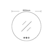 Luna LED Round Mirror 600mm - with Adjustable LED Lighting mercioaustralia