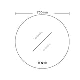 Luna LED Round Mirror 750mm - with Adjustable LED Lighting mercioaustralia