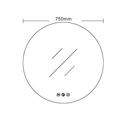 Luna LED Round Mirror 750mm - with Adjustable LED Lighting mercioaustralia