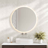 Luna LED Round Mirror 600mm - with Adjustable LED Lighting mercioaustralia