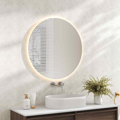 Luna LED Round Mirror 600mm - with Adjustable LED Lighting mercioaustralia