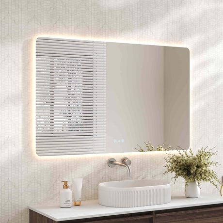 Luna LED Rectangular Mirror 1200mm - with Adjustable LED Lighting mercioaustralia