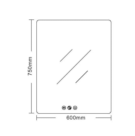 Luna LED Rectangular Mirror 600mm - with Adjustable LED Lighting mercioaustralia