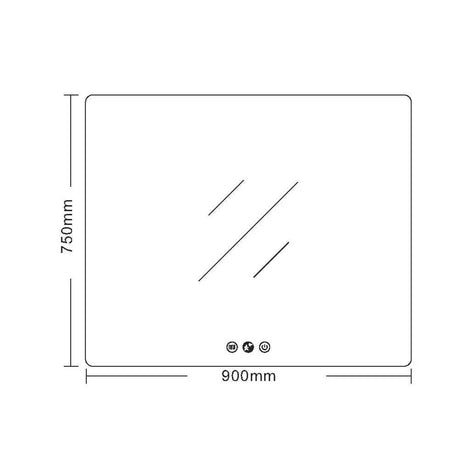 Luna LED Rectangular Mirror 900mm - with Adjustable LED Lighting mercioaustralia
