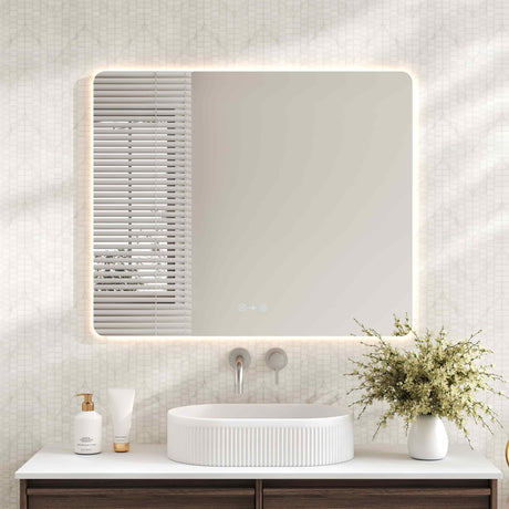 Luna LED Rectangular Mirror 900mm - with Adjustable LED Lighting mercioaustralia