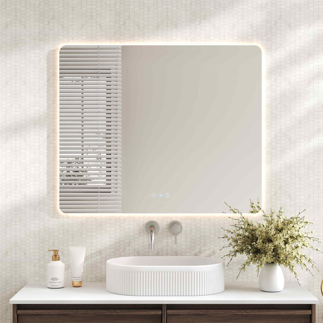 Luna LED Rectangular Mirror 900mm - with Adjustable LED Lighting mercioaustralia