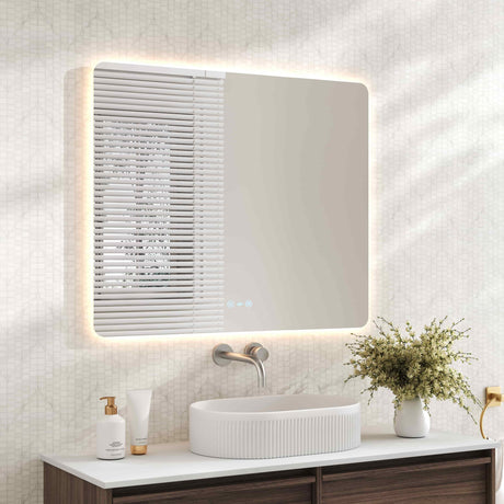 Luna LED Rectangular Mirror 900mm - with Adjustable LED Lighting mercioaustralia