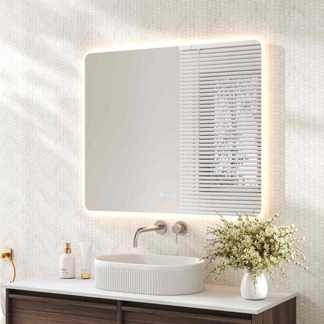 Luna LED Rectangular Mirror 900mm - with Adjustable LED Lighting mercioaustralia