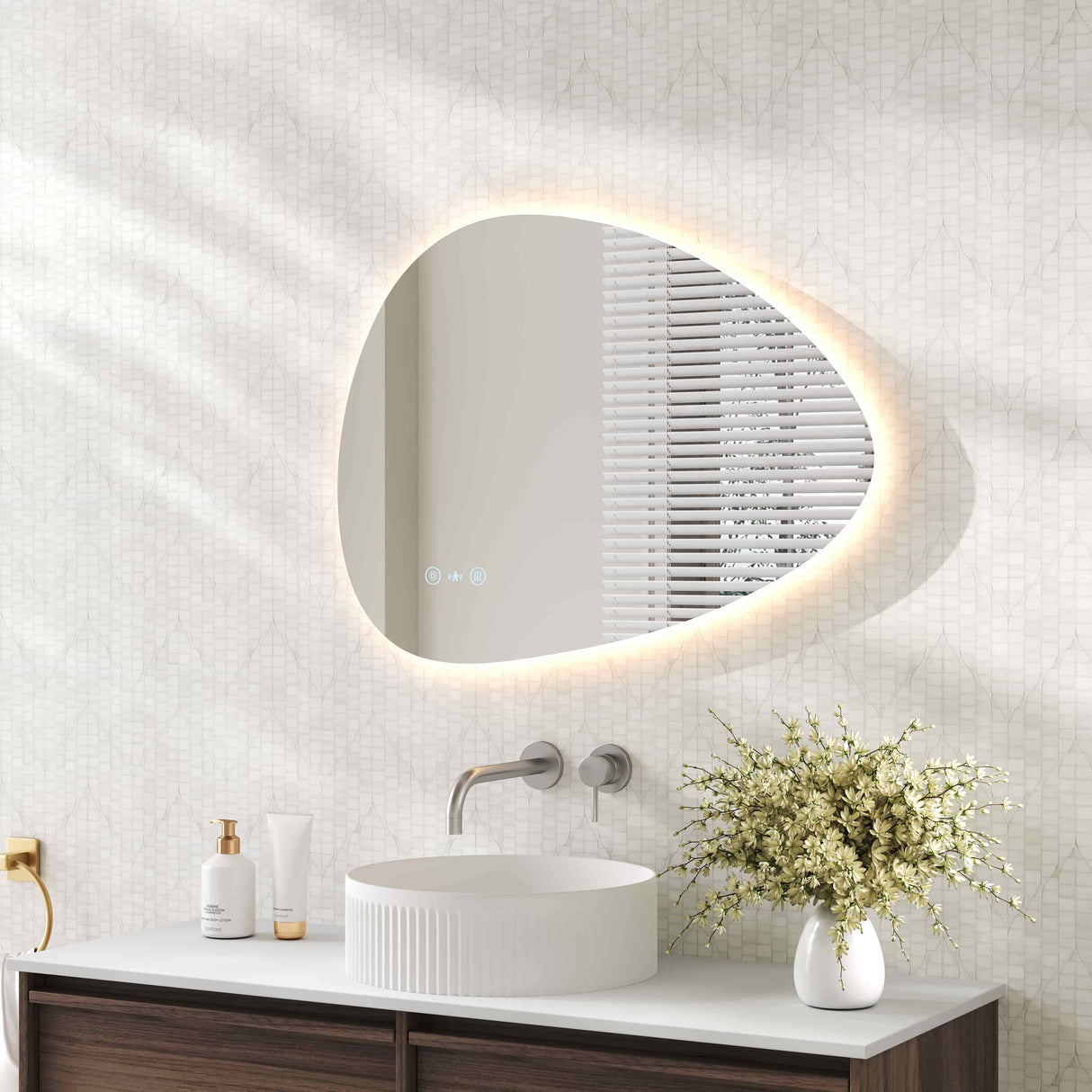 Luna 550×800mm LED Irregular Mirror mercioaustralia