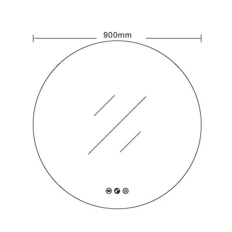 Luna LED Round Mirror 900mm - with Adjustable LED Lighting mercioaustralia
