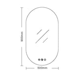 Luna LED Oval Mirror 500 x 900mm - with Adjustable LED Lighting mercioaustralia