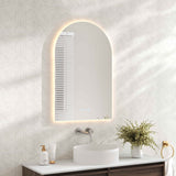 Luna LED Arch Mirror 600 x 900mm - with Adjustable LED Lighting mercioaustralia
