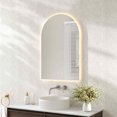 Luna LED Arch Mirror 600 x 900mm - with Adjustable LED Lighting mercioaustralia