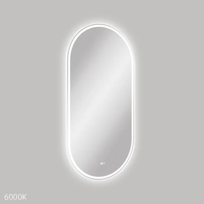 Empire LED Matte White Framed Mirror, 600 x 1200mm fienza
