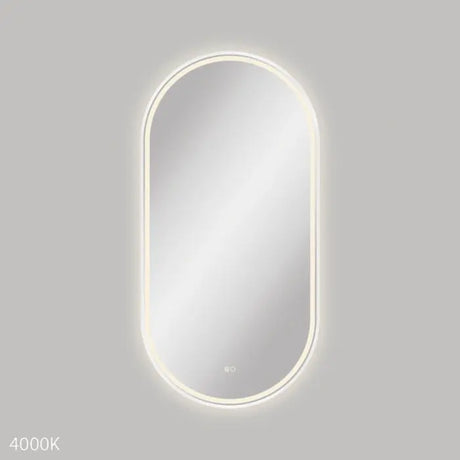 Empire LED Matte White Framed Mirror, 600 x 1200mm fienza