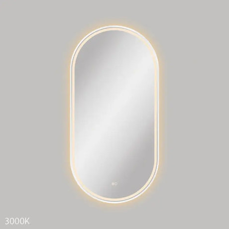 Empire LED Matte White Framed Mirror, 600 x 1200mm fienza