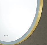 Luna Brushed Gold Round Touchless 600 X 600 Framed LED Mirror - Three Light Temperatures Poseidonbk