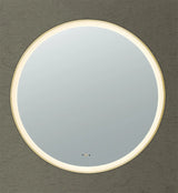 Luna Brushed Gold Round Touchless 600 X 600 Framed LED Mirror - Three Light Temperatures Poseidonbk