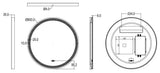Luna Brushed Gold Round Touchless 600 X 600 Framed LED Mirror - Three Light Temperatures Poseidonbk