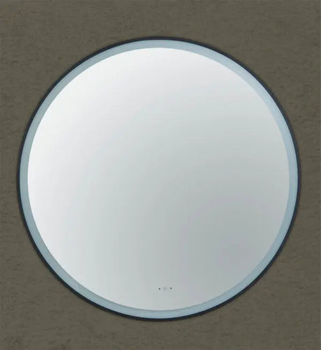 Luna Matte Black Round Touchless 600 X 600 Framed LED Mirror - Three Light Temperatures Poseidonbk