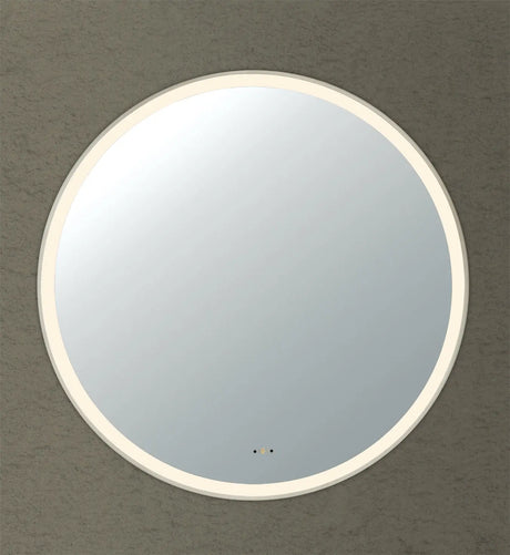 Luna Brushed Nickel Round Touchless 800 X 800 Framed LED Mirror - Three Light Temperatures Poseidonbk