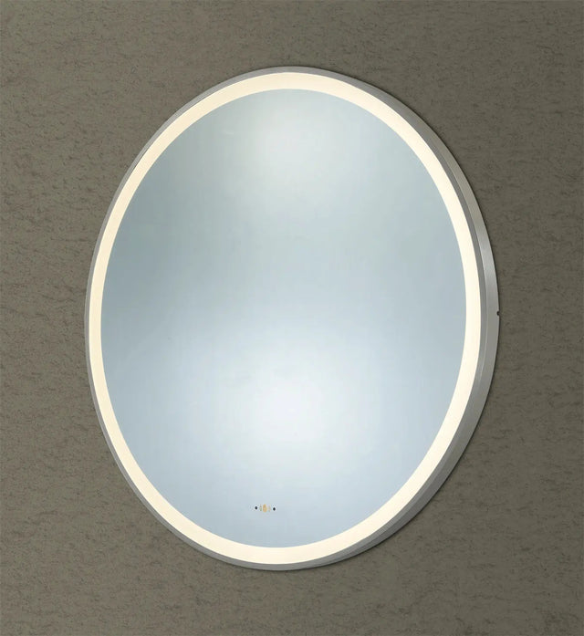 Luna Gun Metal Round Touchless 800 X 800 Framed LED Mirror - Three Light Temperatures Poseidonbk