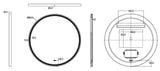 Luna Brushed Gold Round Touchless 900 X 900 Framed LED Mirror - Three Light Temperatures Poseidonbk