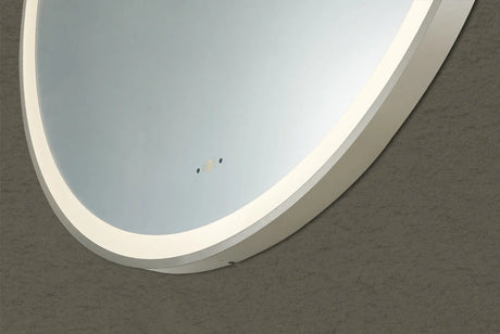 Luna Brushed Nickel Round Touchless 900 X 900 Framed LED Mirror - Three Light Temperatures Poseidonbk