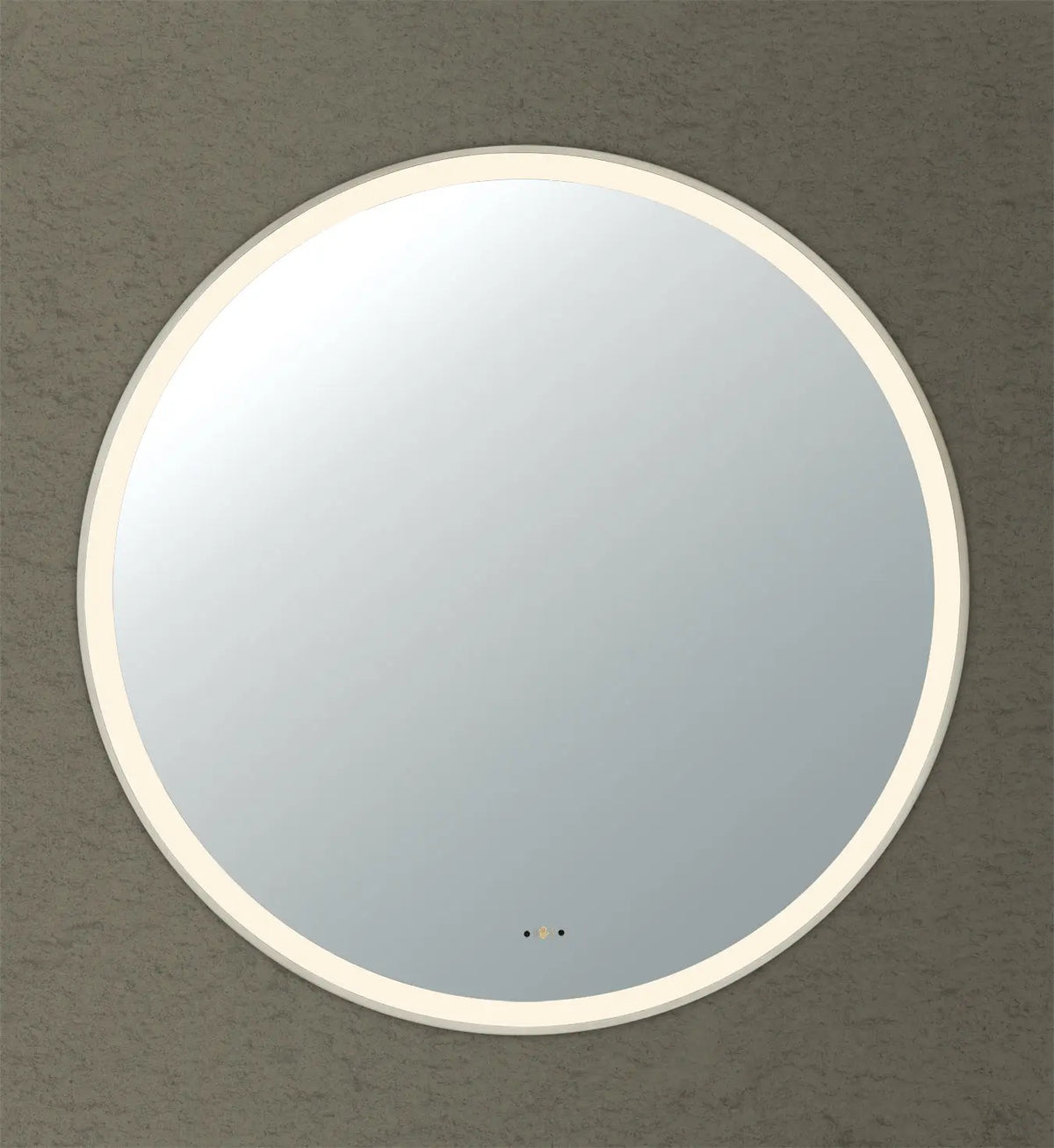 Luna Brushed Nickel Round Touchless 900 X 900 Framed LED Mirror - Three Light Temperatures Poseidonbk