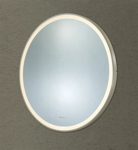 Luna Brushed Nickel Round Touchless 900 X 900 Framed LED Mirror - Three Light Temperatures Poseidonbk