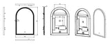 Aura Gun Metal Arched Touchless 600 X 900 Framed LED Mirror - Three Light Temperatures Poseidonbk