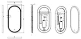 Olivia Matte Black Oval Touchless 450 X 900 Framed LED Mirror - Three Light Temperatures Poseidonbk