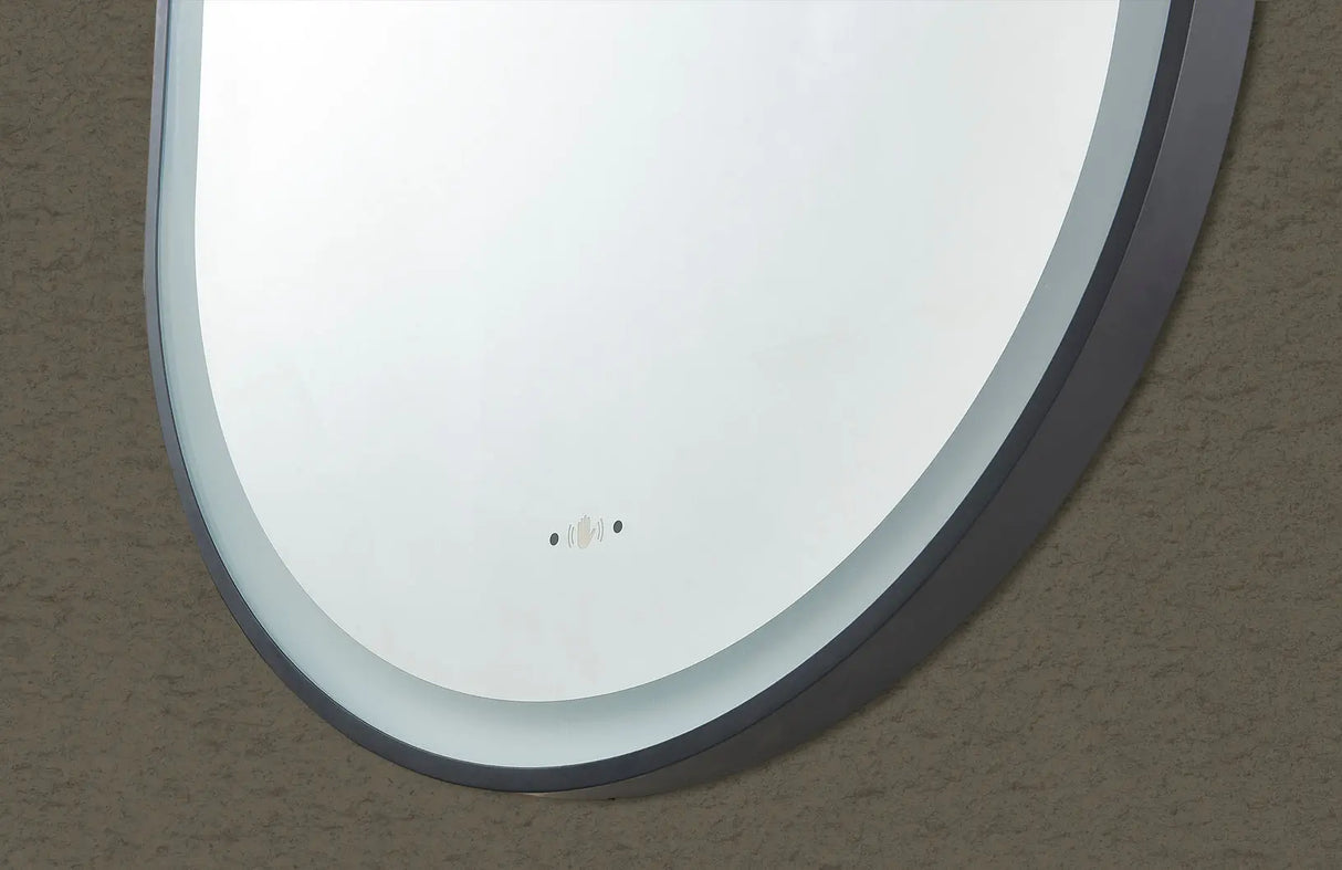 Olivia Matte Black Oval Touchless 450 X 900 Framed LED Mirror - Three Light Temperatures Poseidonbk