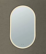 Olivia Matte Black Oval Touchless 450 X 900 Framed LED Mirror - Three Light Temperatures Poseidonbk