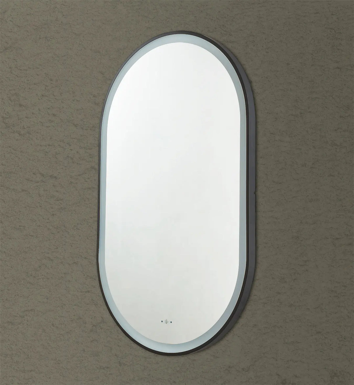 Olivia Matte Black Oval Touchless 450 X 900 Framed LED Mirror - Three Light Temperatures Poseidonbk