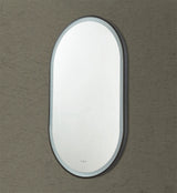 Olivia Matte Black Oval Touchless 450 X 900 Framed LED Mirror - Three Light Temperatures Poseidonbk